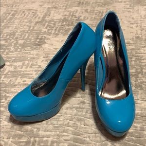 Blue high heels